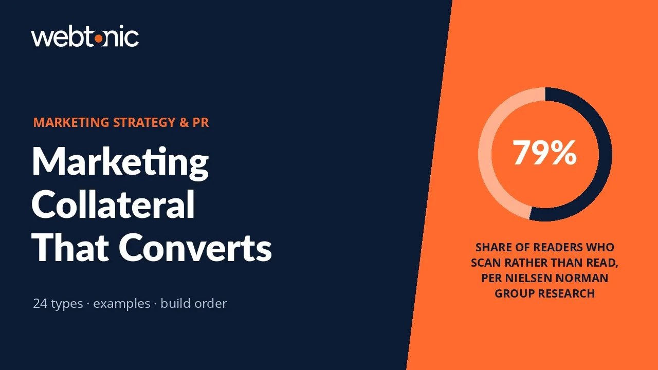Marketing Collateral: 24 Types, Examples and a Build Order — Web Tonic blog thumbnail