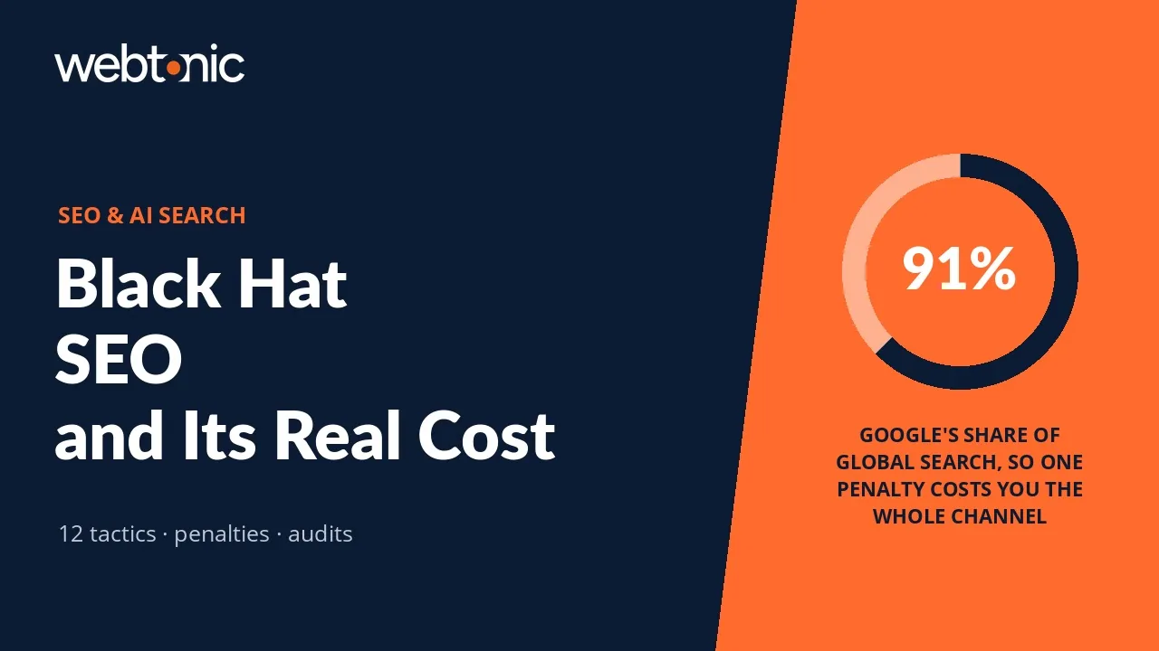 Black Hat SEO: 12 Techniques, Real Risks and Safer Alternatives — Web Tonic blog thumbnail