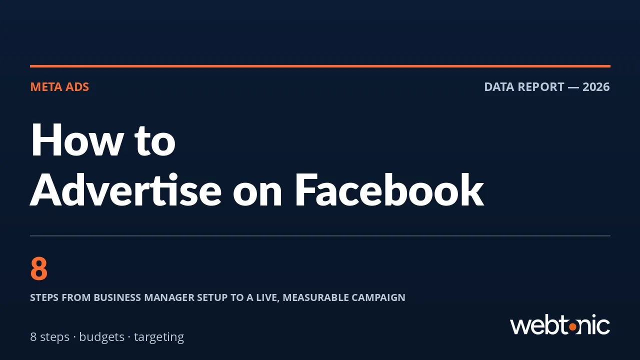 How to Advertise on Facebook: An 8-Step Setup for 2026 — Web Tonic blog thumbnail