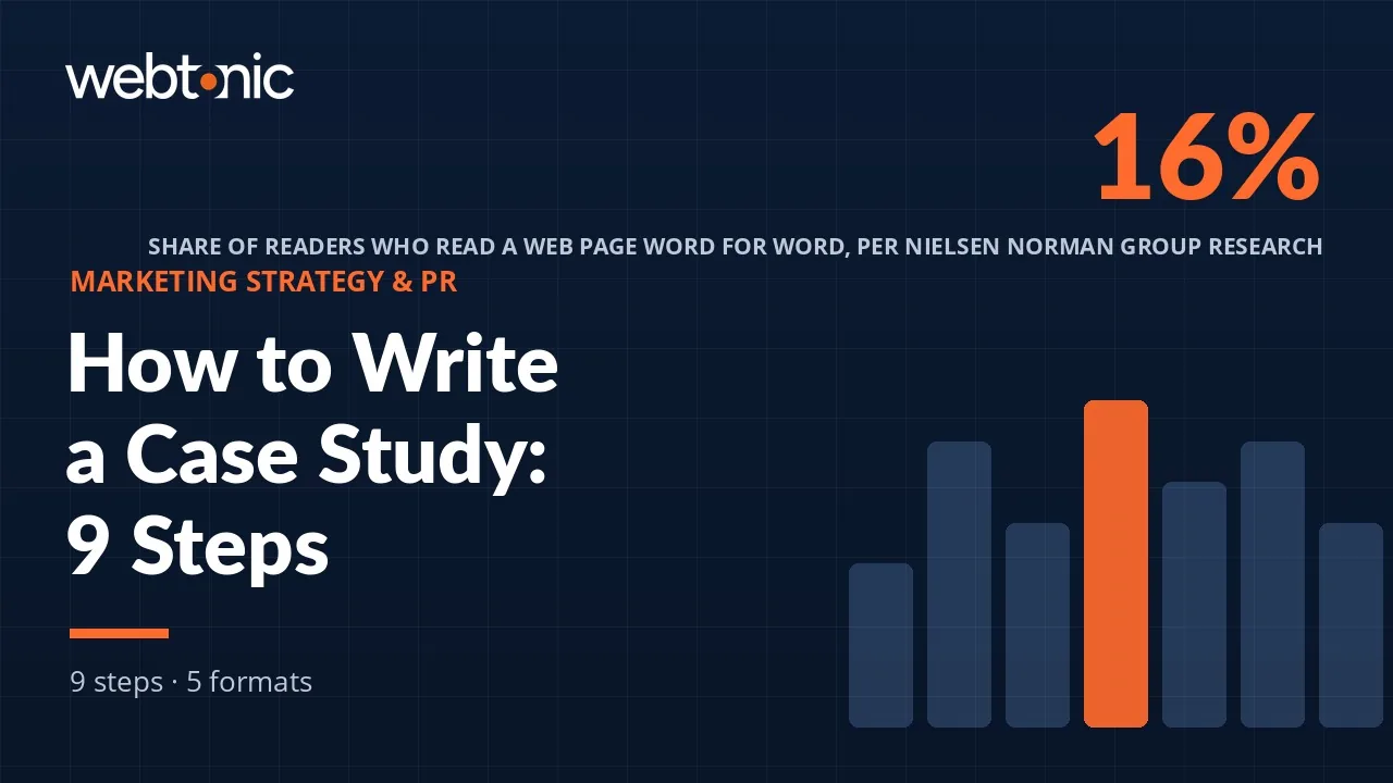 How to Write a Case Study: A 9-Step Process With Templates — Web Tonic blog thumbnail