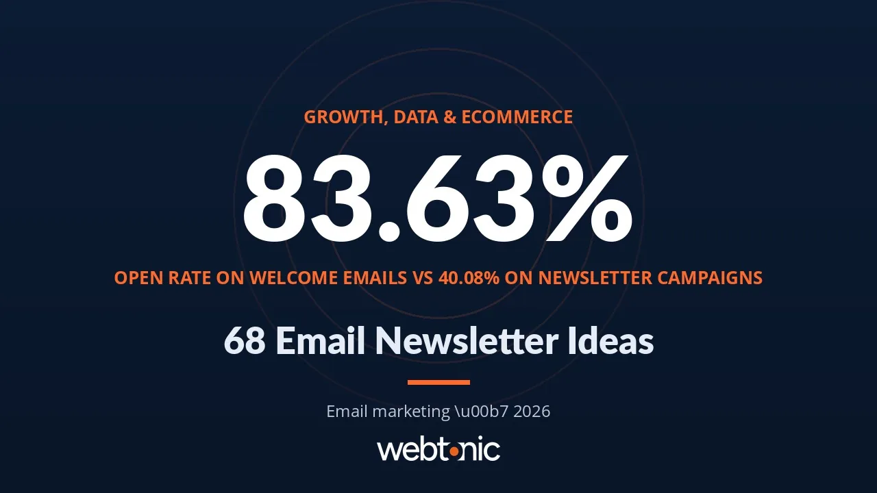 68 Email Newsletter Ideas, Sorted by the Job Each Send Does — Web Tonic blog thumbnail
