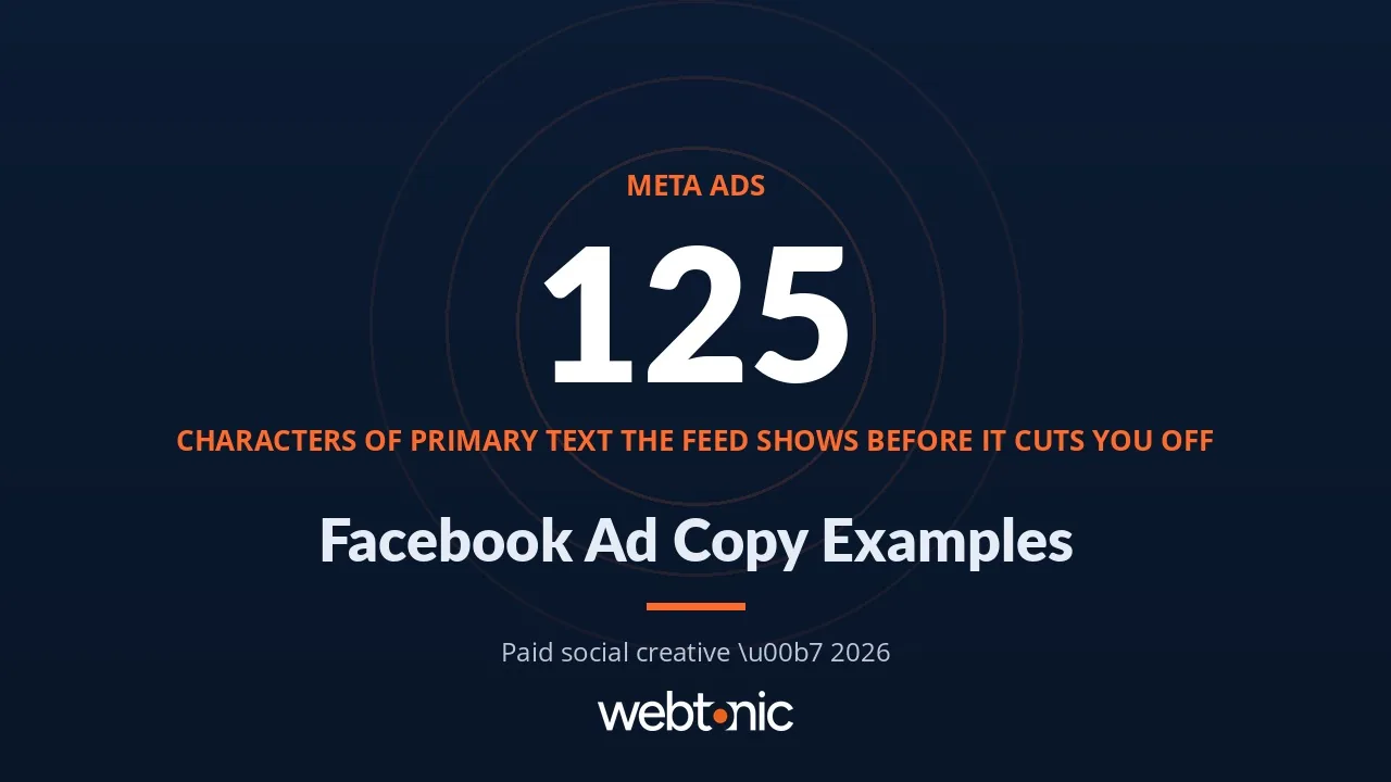 Facebook Ad Copy Examples: 12 Formulas and 8 Rewrites — Web Tonic blog thumbnail