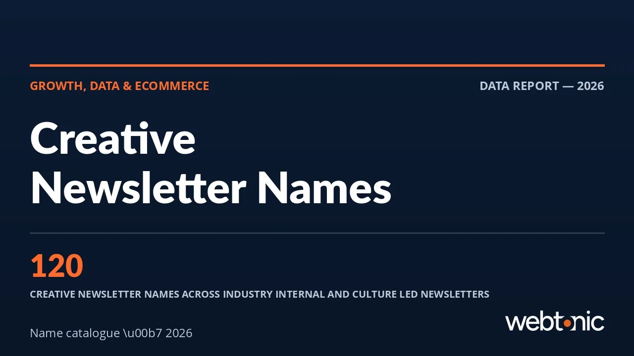 120 Creative Newsletter Names (Plus the 5 Tests Each One Must Pass) — Web Tonic blog thumbnail