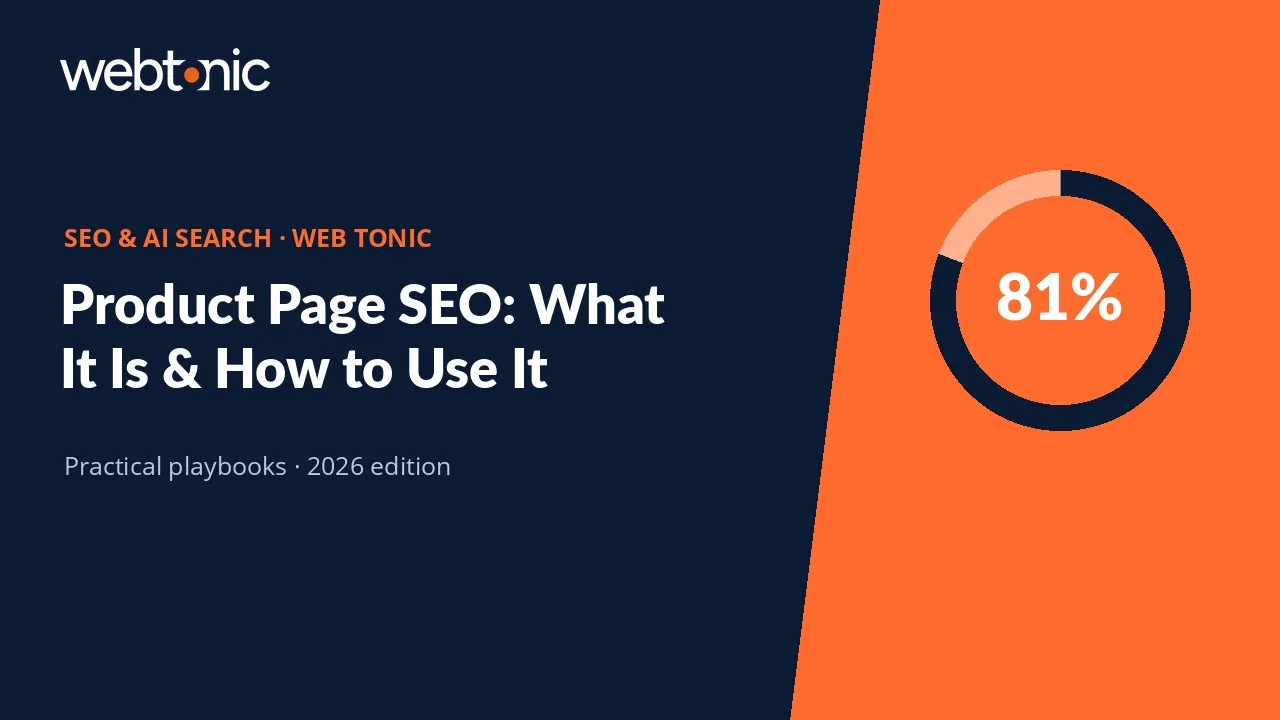 Product Page SEO: What It Is & How to Use It — Web Tonic guide thumbnail