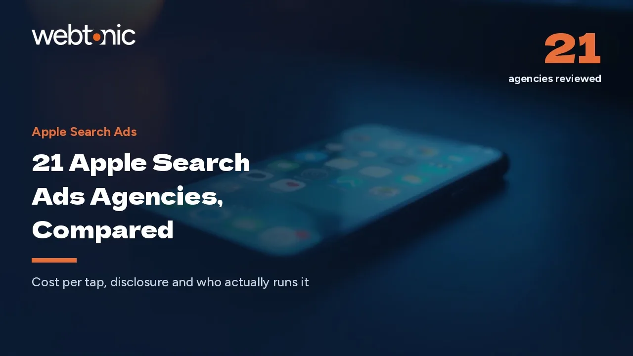 Apple Search Ads Agencies: 21 Best for 2026 — Web Tonic blog thumbnail