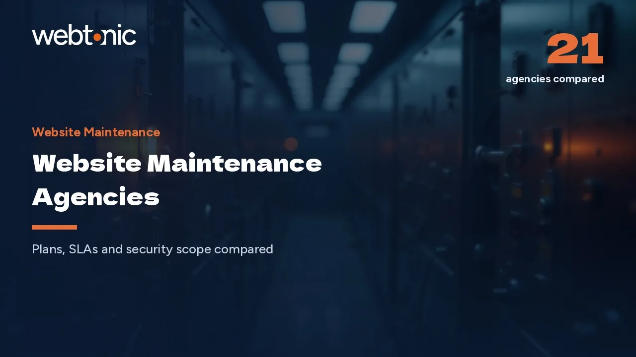 21 Website Maintenance Agencies, Priced and Compared for 2026 — Web Tonic blog thumbnail