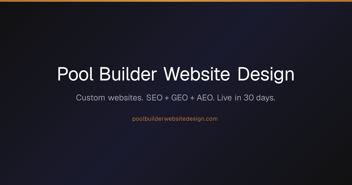 Pool Builder Website Design Logo