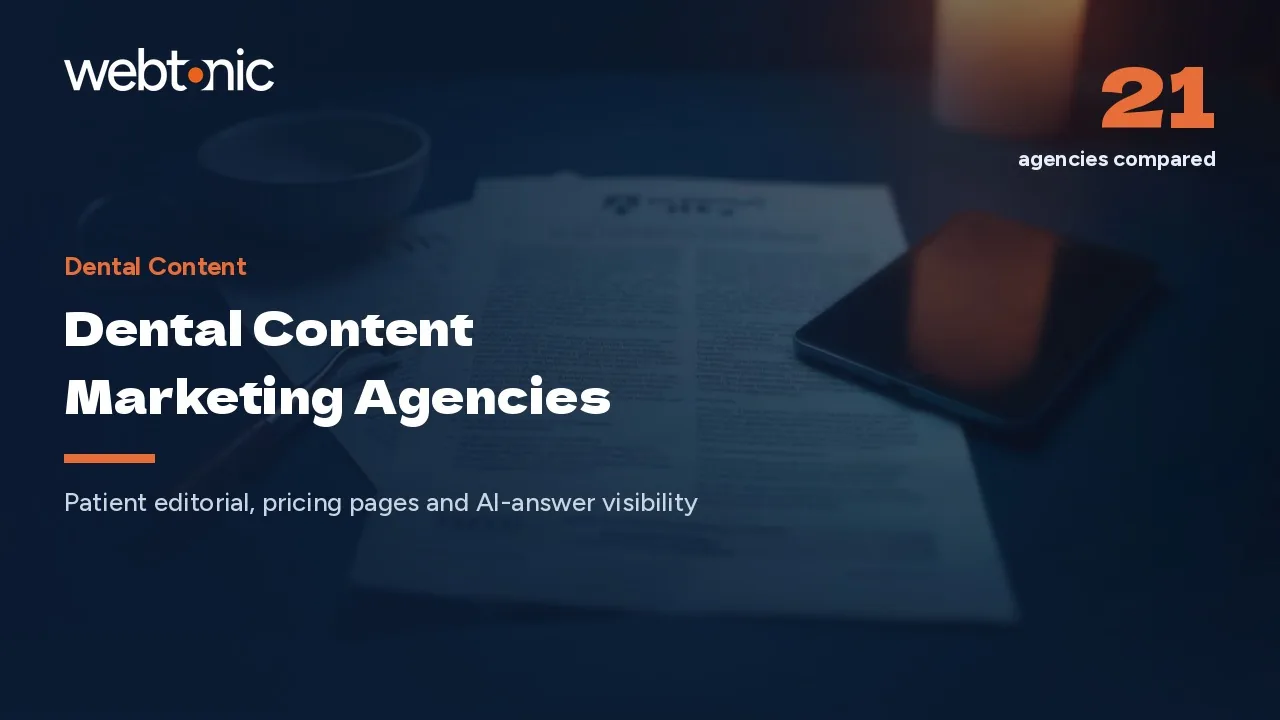 21 Dental Content Marketing Agencies Worth a Retainer in 2026 — Web Tonic blog thumbnail