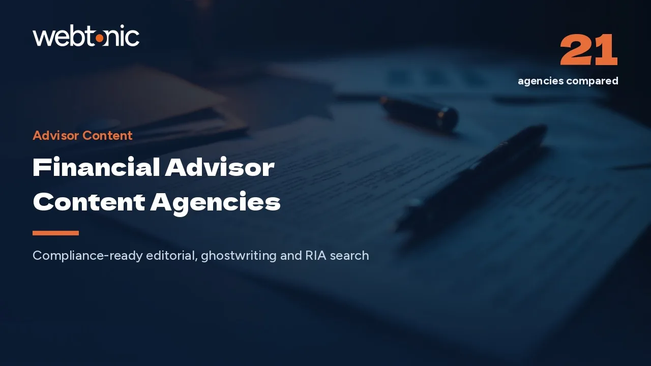 Advisor Content Under Compliance: 21 Agencies for 2026 — Web Tonic blog thumbnail