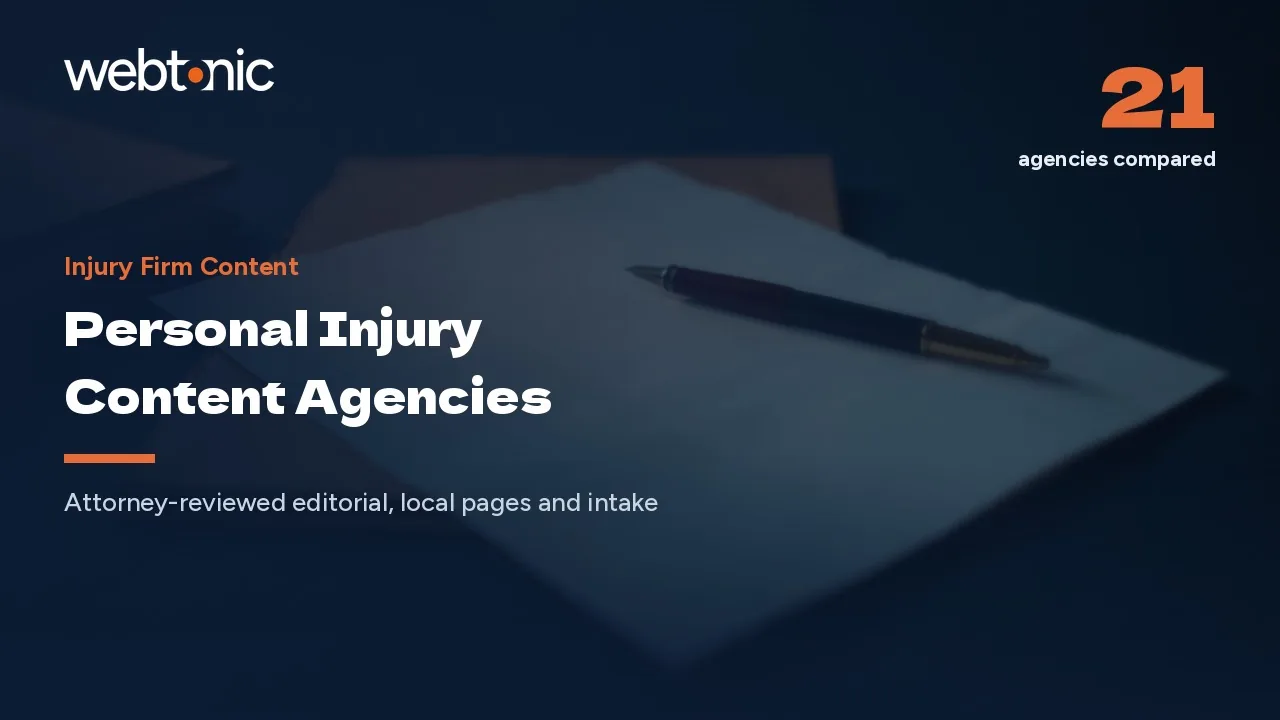 Who Writes for Injury Firms? 21 Content Agencies in 2026 — Web Tonic blog thumbnail
