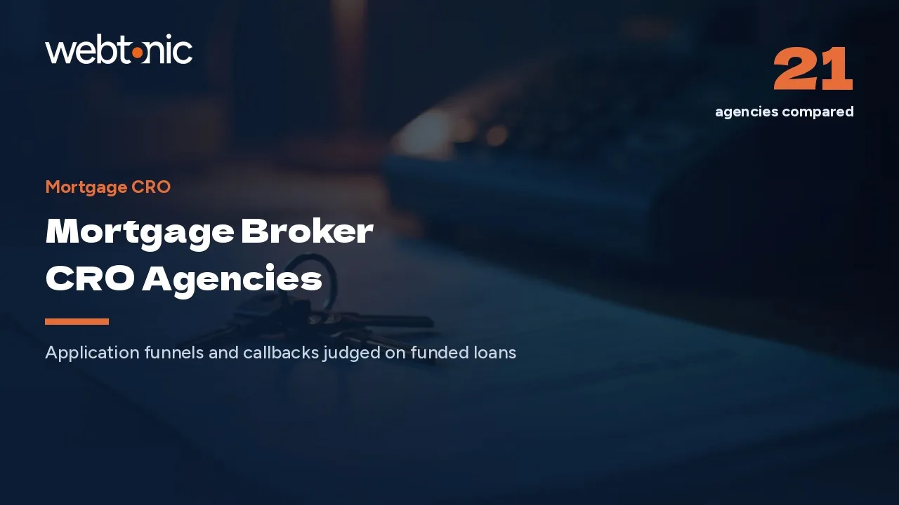 Abandoned at the Application: 21 Mortgage CRO Agencies for 2026 — Web Tonic blog thumbnail