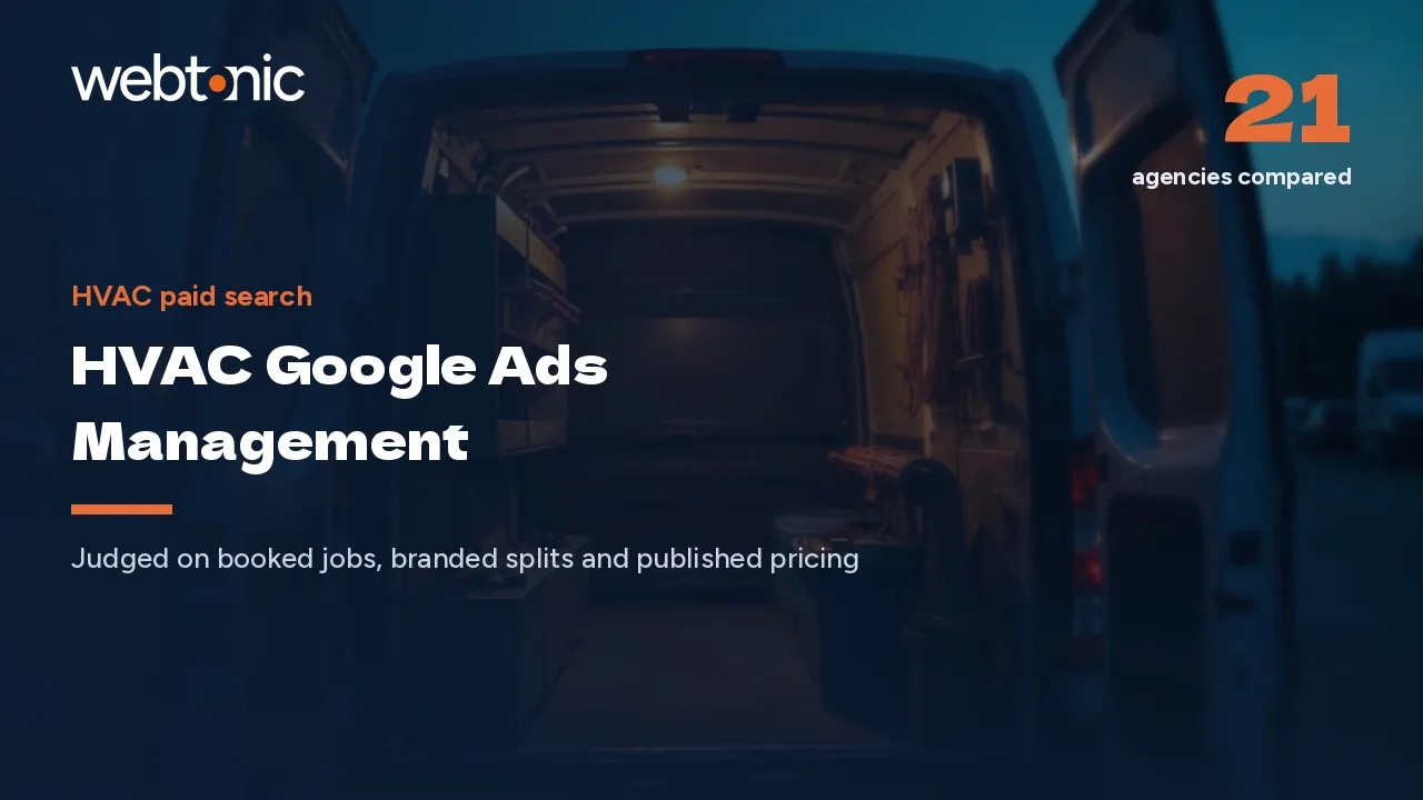 HVAC Google Ads in 2026: 21 Agencies Compared on Evidence — Web Tonic blog thumbnail