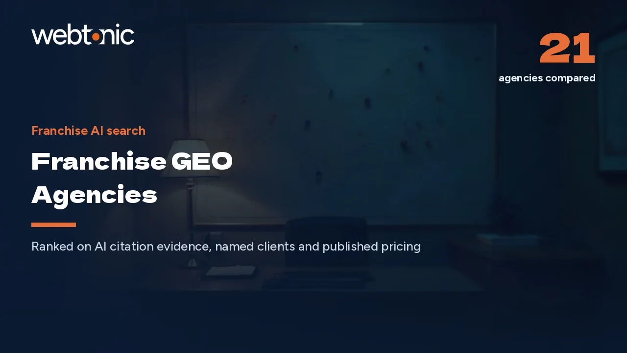 Who Does AI Name in Your Territory? 21 Franchise GEO Firms (2026) — Web Tonic blog thumbnail