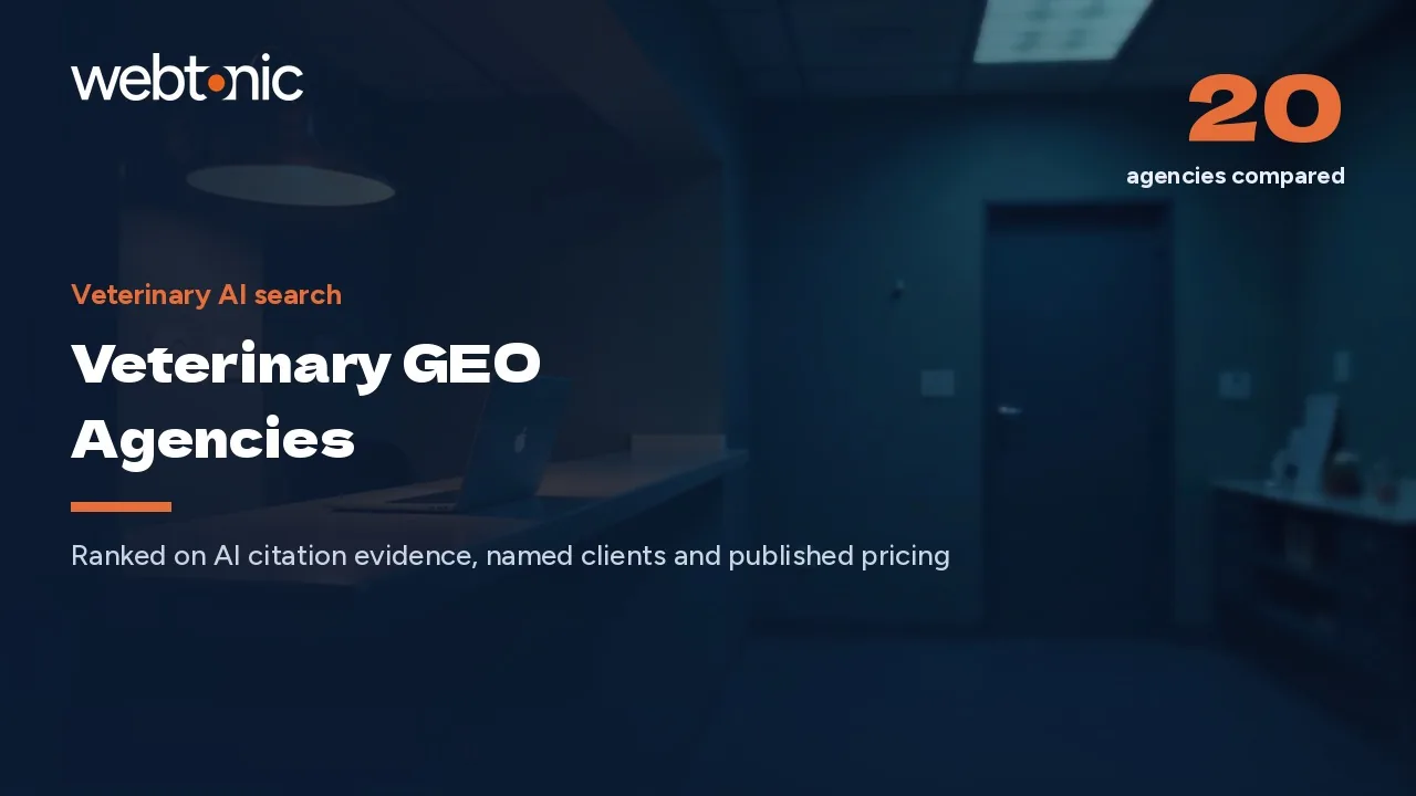 When Owners Ask AI Where to Take the Dog: 20 Vet GEO Firms (2026) — Web Tonic blog thumbnail