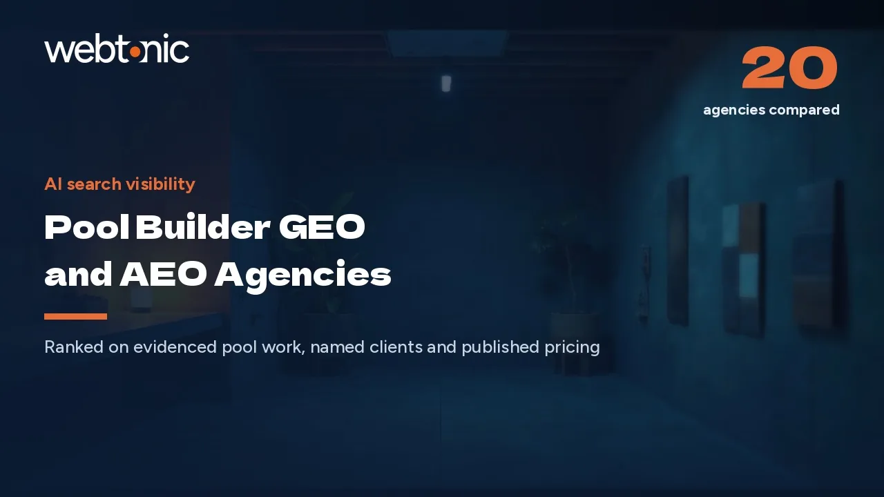 Pool Builders in AI Answers: 20 GEO Agencies for 2026 — Web Tonic blog thumbnail