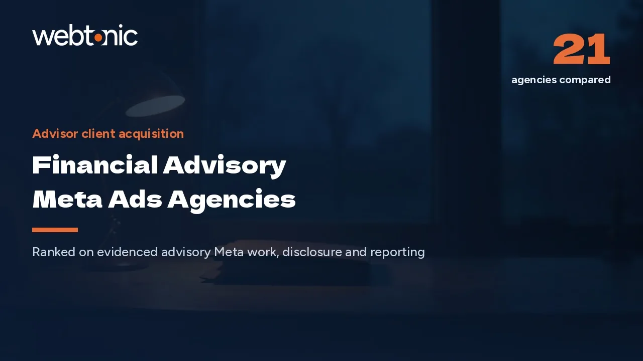 Only 1 in 20 Publishes a Price: Advisor Meta Ads Agencies, 2026 — Web Tonic blog thumbnail