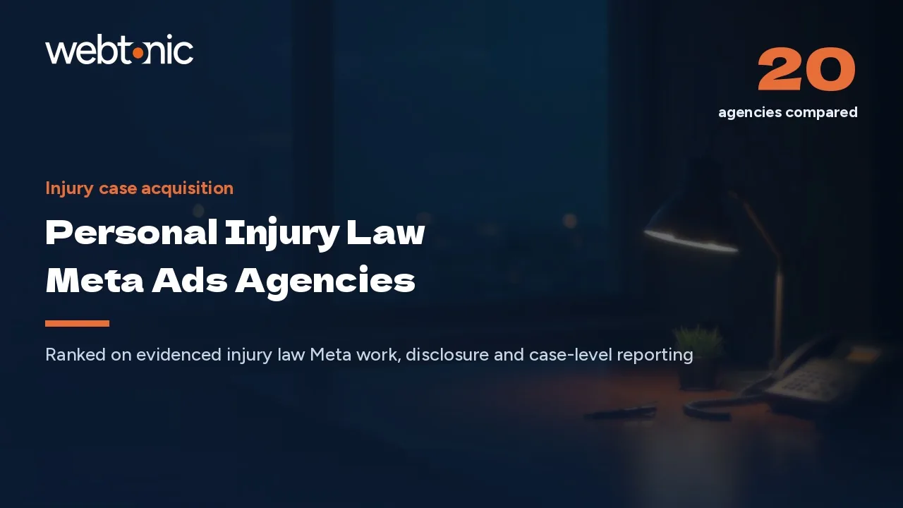 $341 a Signed Case: 20 Injury Law Meta Ads Agencies for 2026 — Web Tonic blog thumbnail