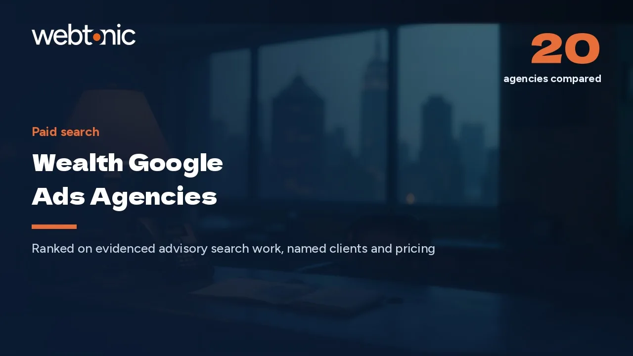 An $18.84 Click: 20 Wealth Google Ads Agencies for 2026 — Web Tonic blog thumbnail