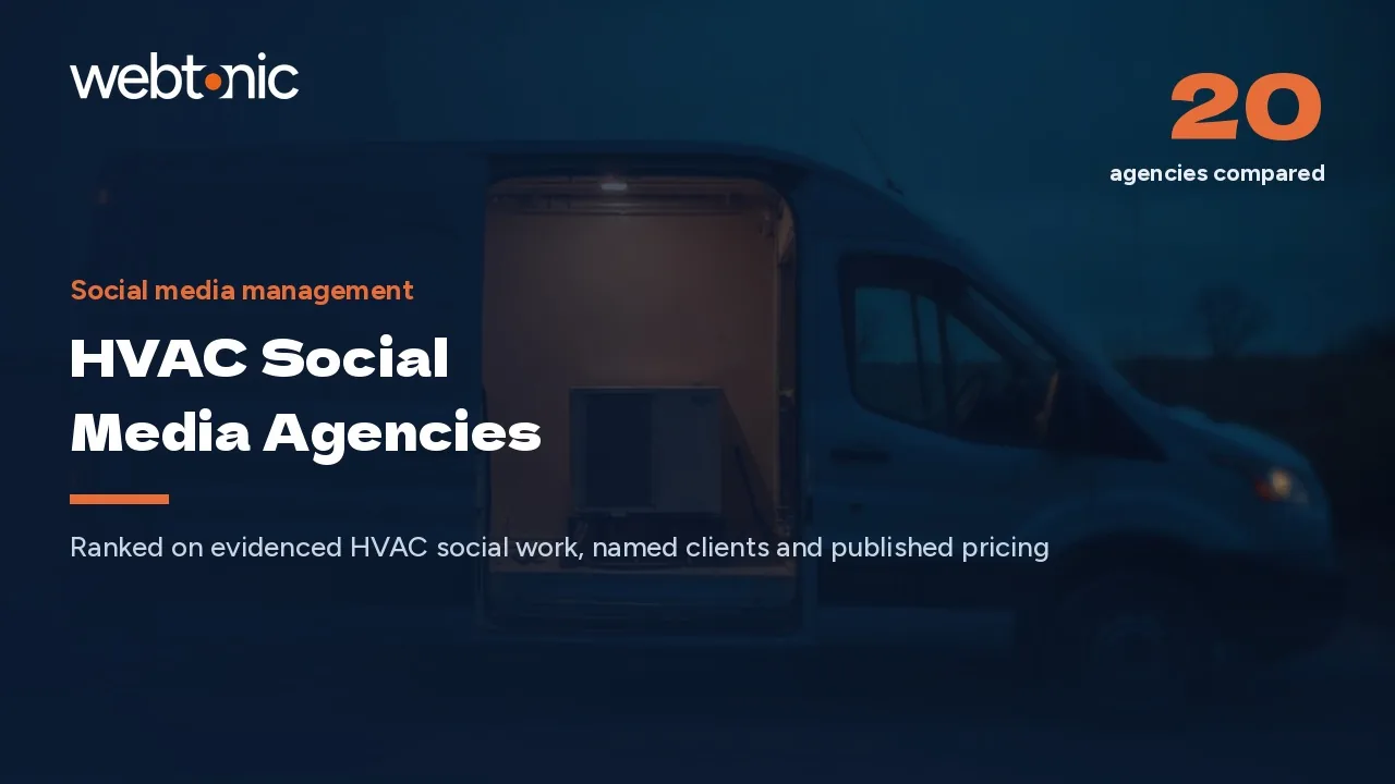 Post 4x a Week for 2.3x Leads: 20 HVAC Social Firms, 2026 — Web Tonic blog thumbnail