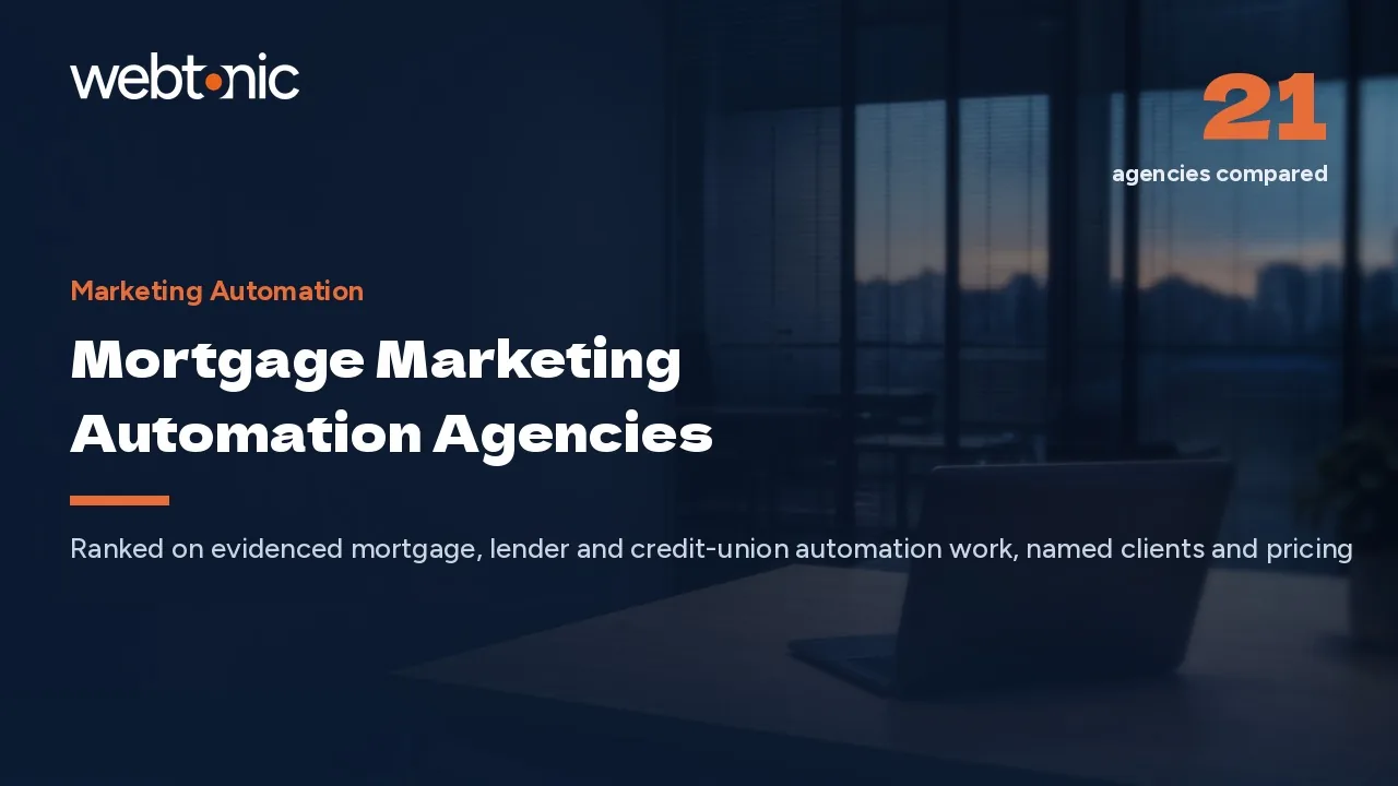 Five Minutes or Nothing: 21 Mortgage Automation Agencies (2026) — Web Tonic blog thumbnail