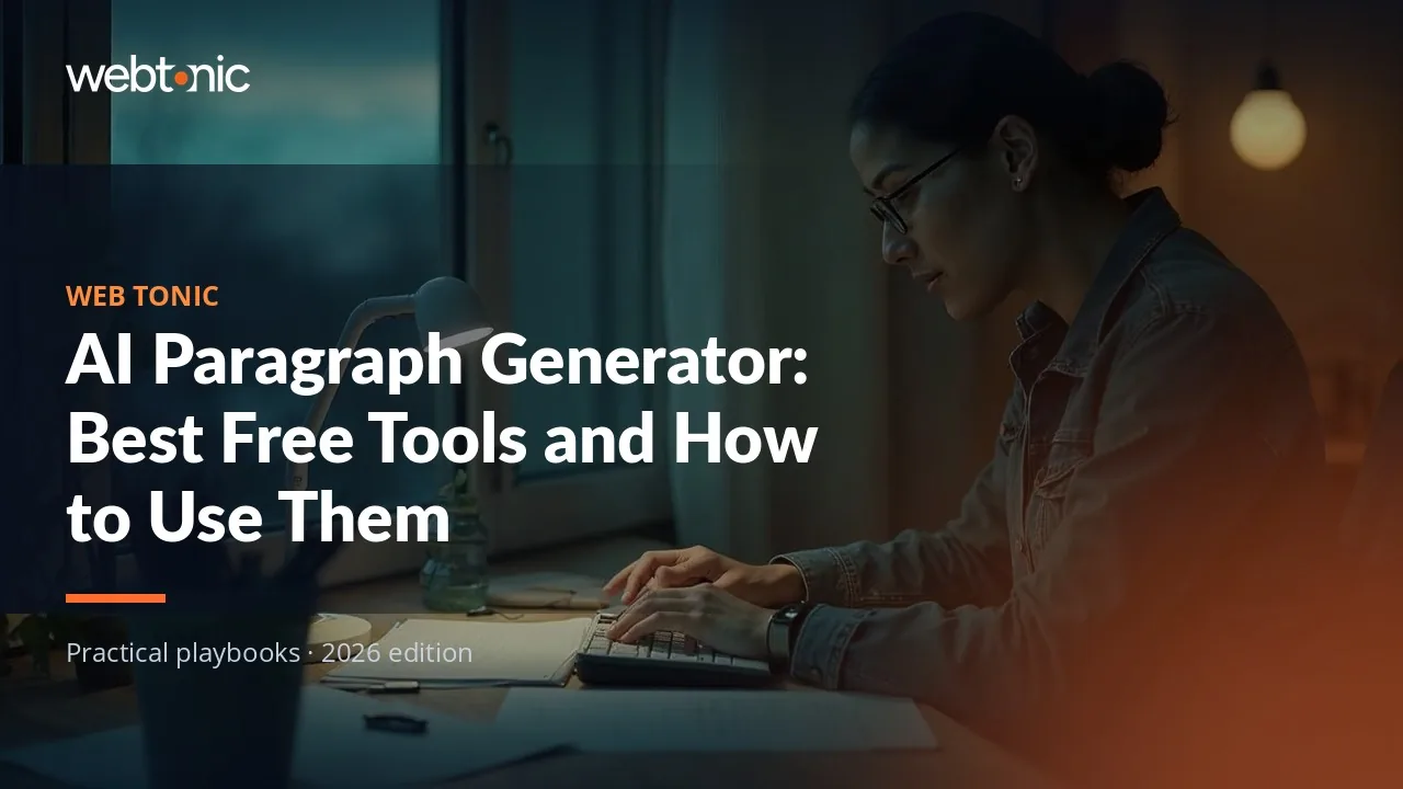 Editorial hero image for the Web Tonic article AI Paragraph Generator: Best Free Tools and How to Use Them