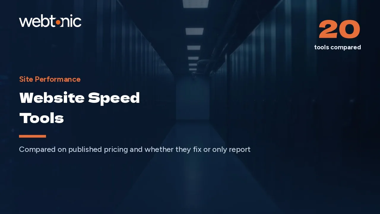 Report or Repair? 20 Website Speed Tools Compared (2026) — Web Tonic blog thumbnail