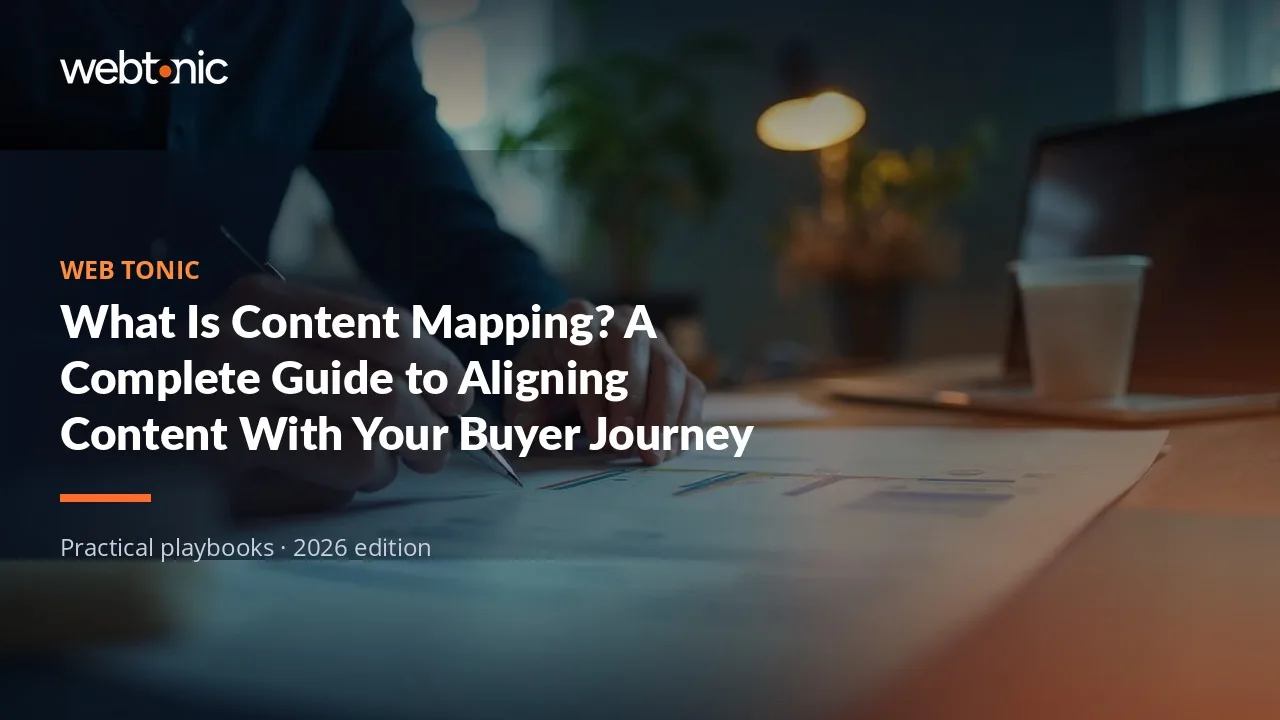 Editorial hero image for the Web Tonic article What Is Content Mapping? A Complete Guide to Aligning Content With Your Buyer Journey