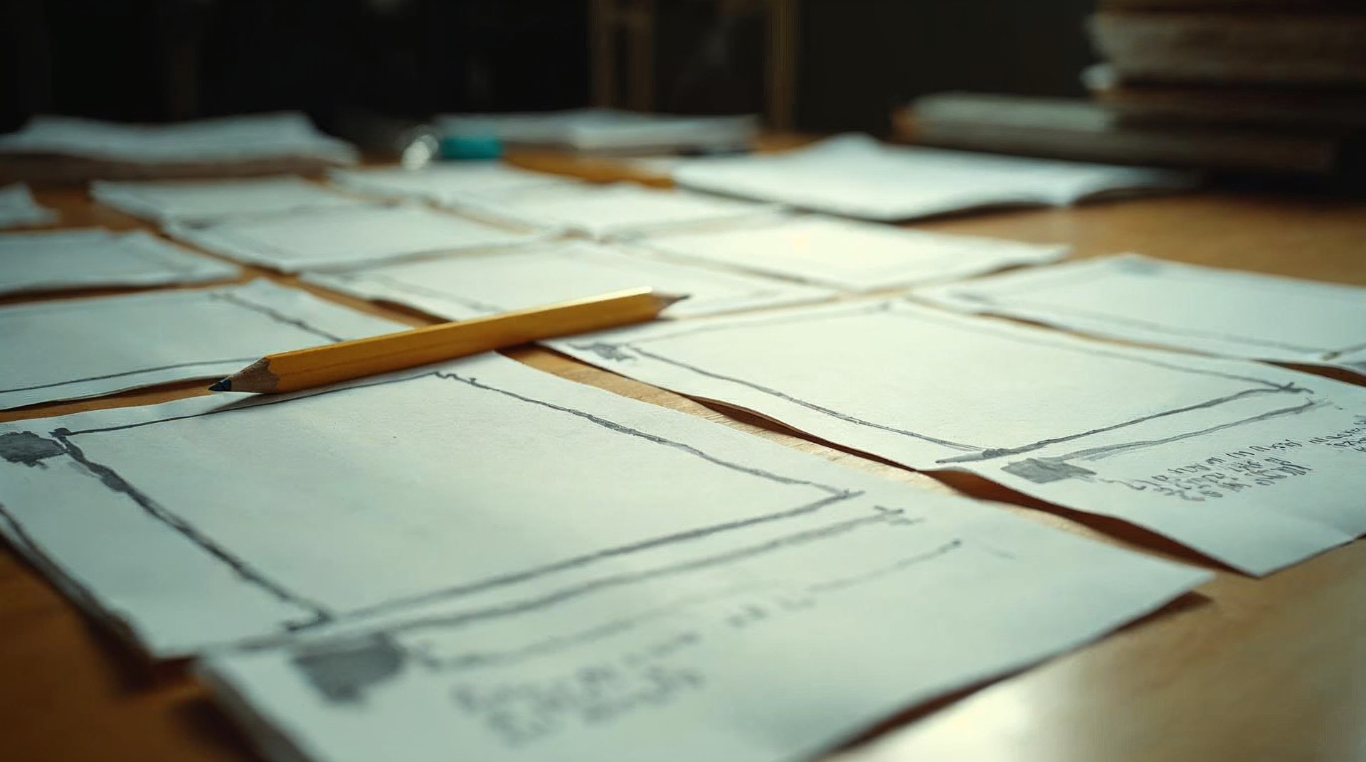 Storyboard cards laid out as concept families