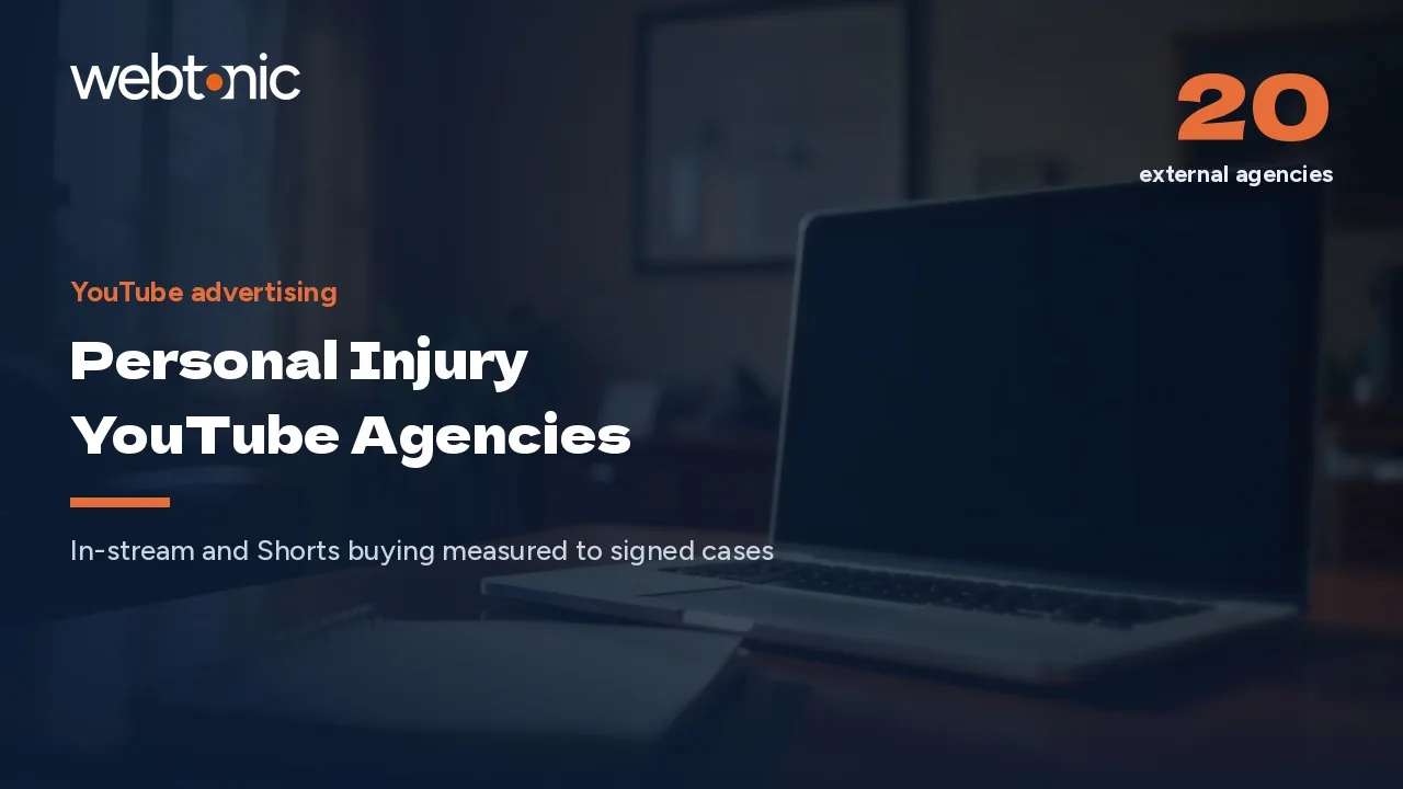 Five Cents a View: 20 Personal Injury YouTube Ad Agencies for 2026 — Web Tonic blog thumbnail