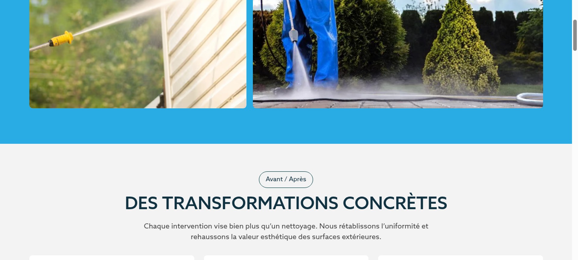 Nettoyage Danfour technician pressure-washing an exterior surface