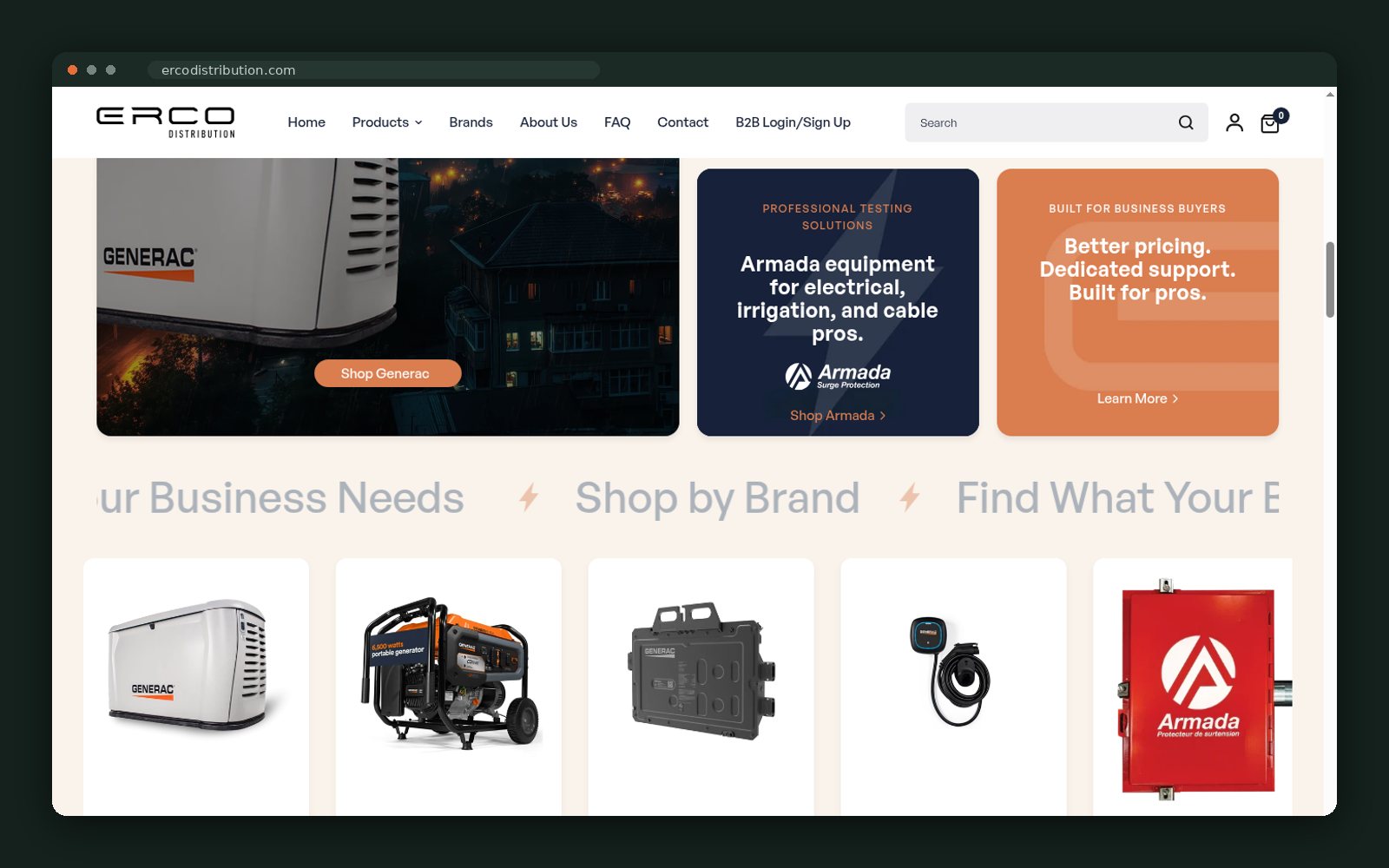 Shop by brand — Generac and Armada