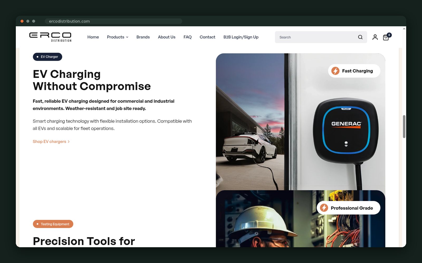 Erco Distribution website — screen 5