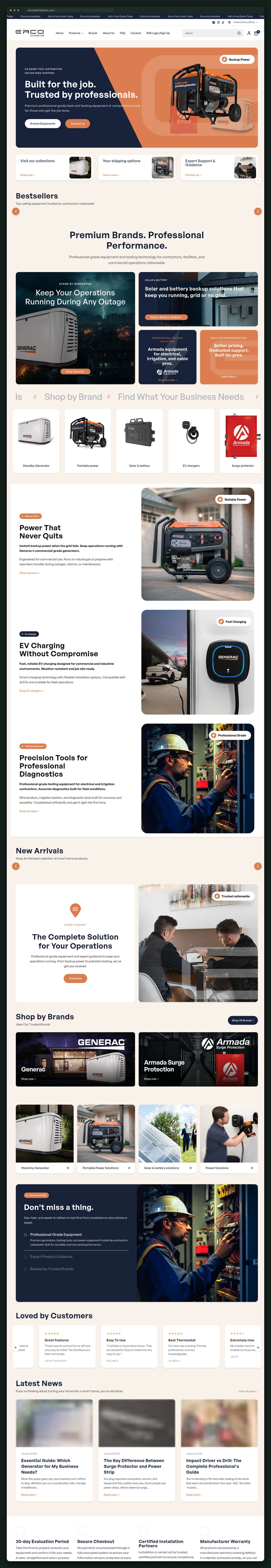 Erco Distribution website — screen 1