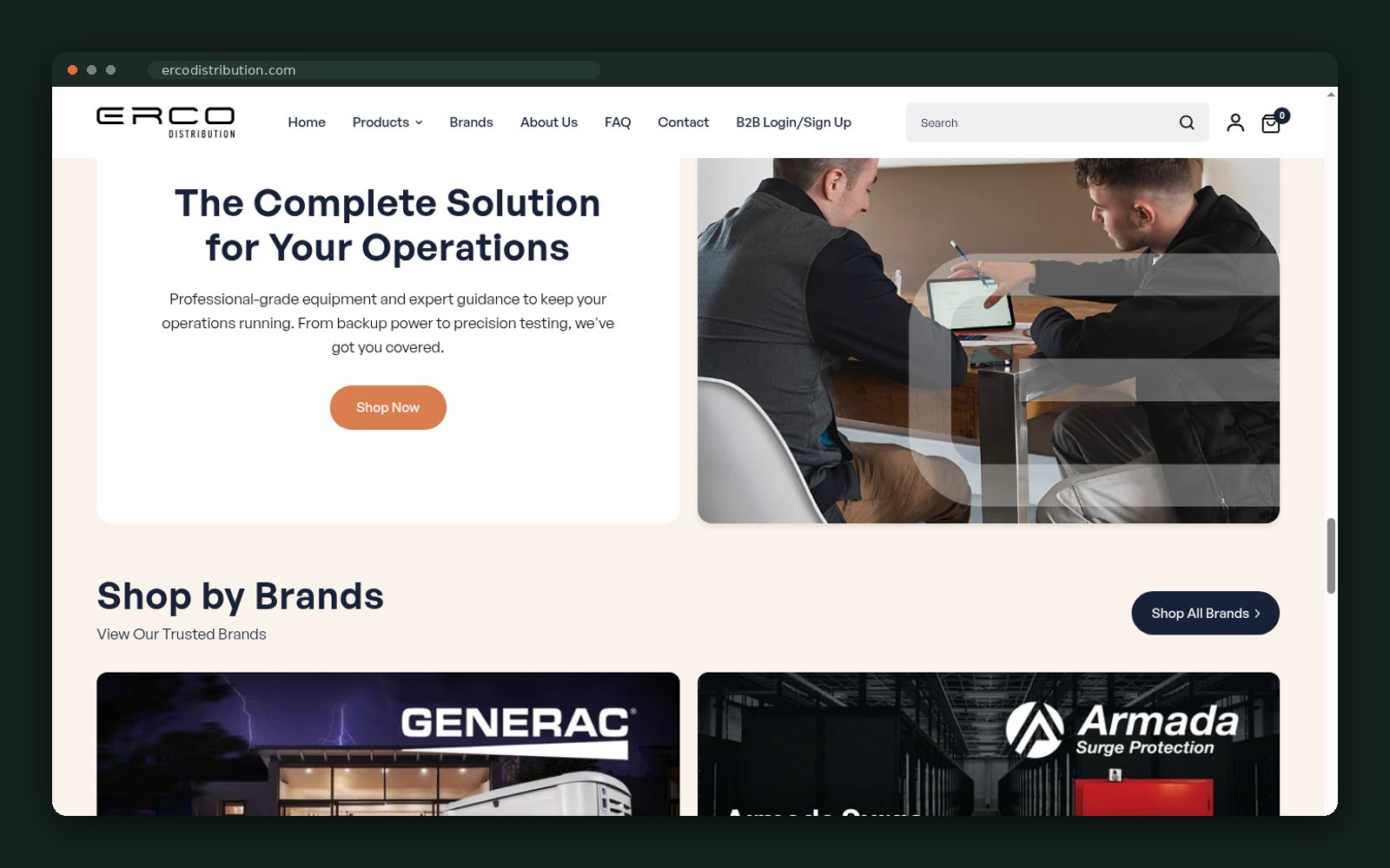 Complete solution block and brand tiles