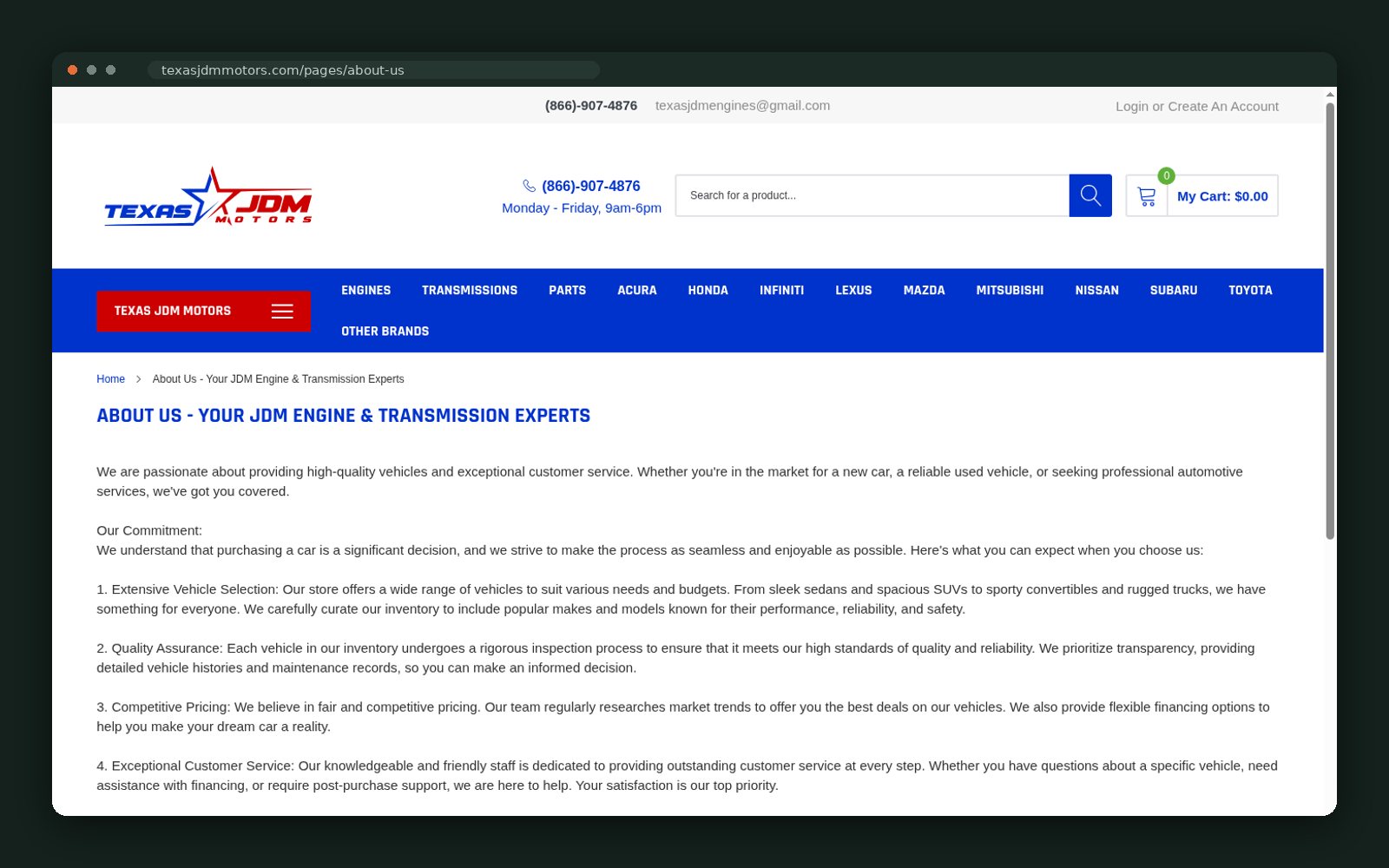 About — JDM engine and transmission experts