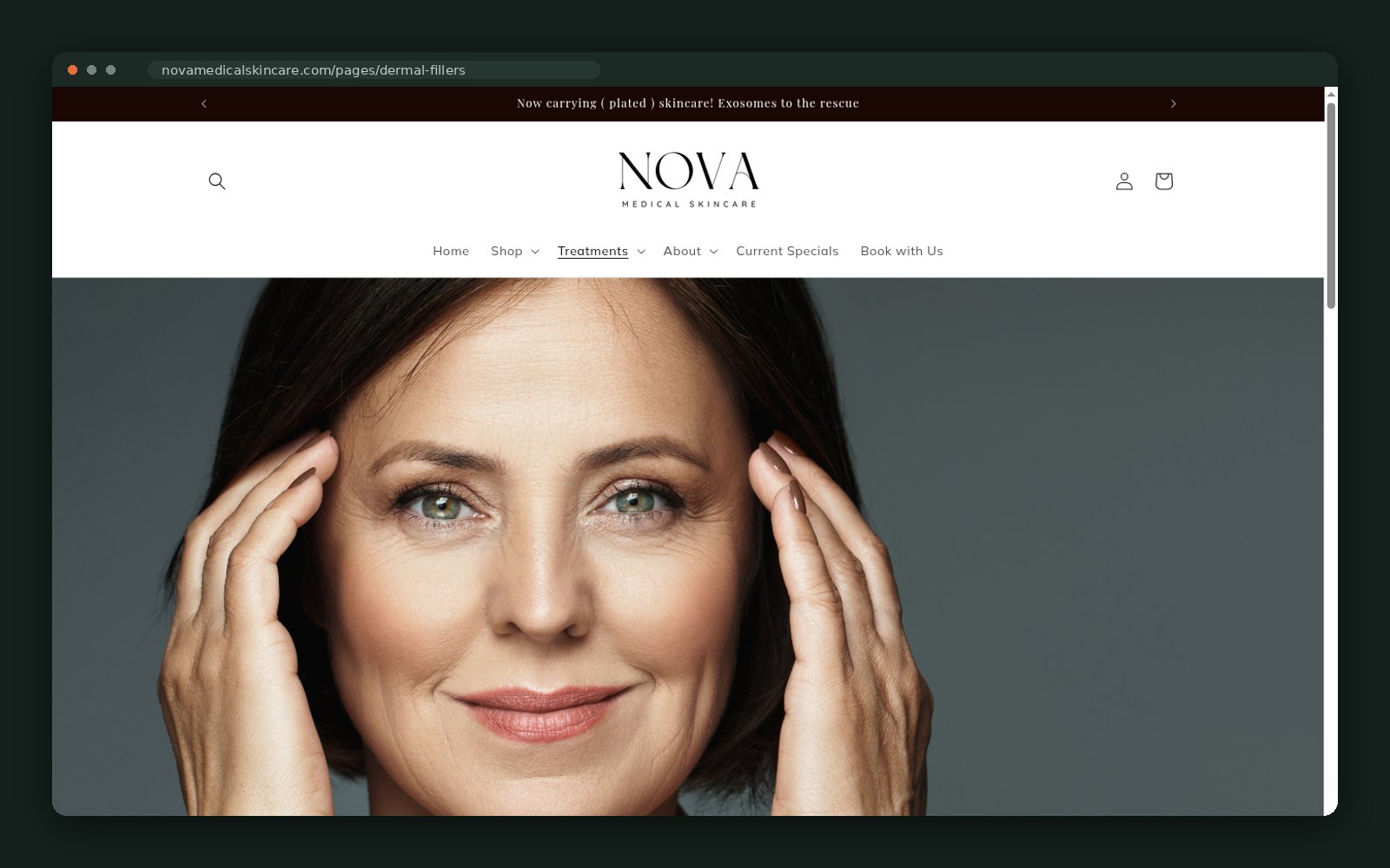 Nova Medical Skincare website — screen 3