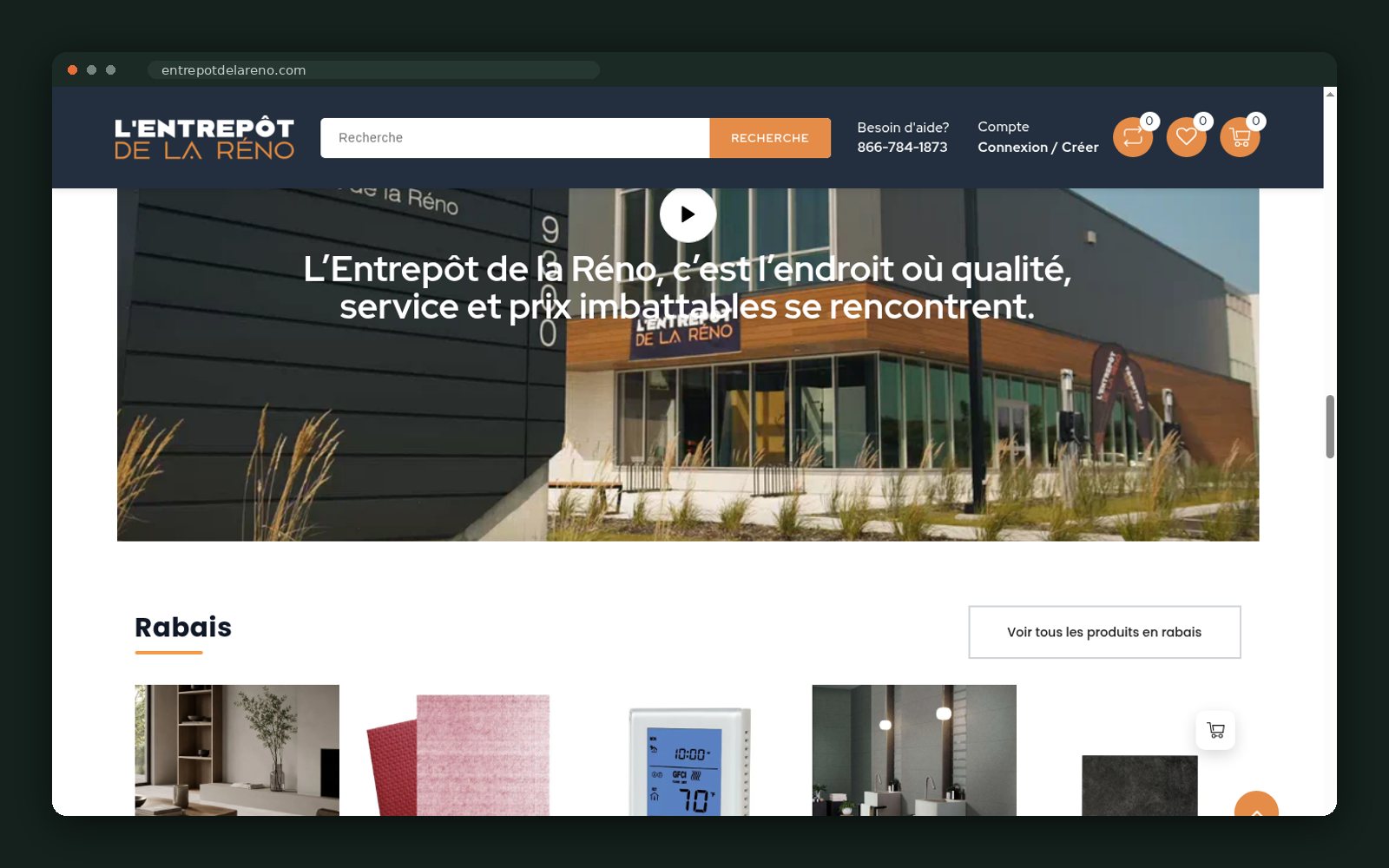 Brand video and discount section