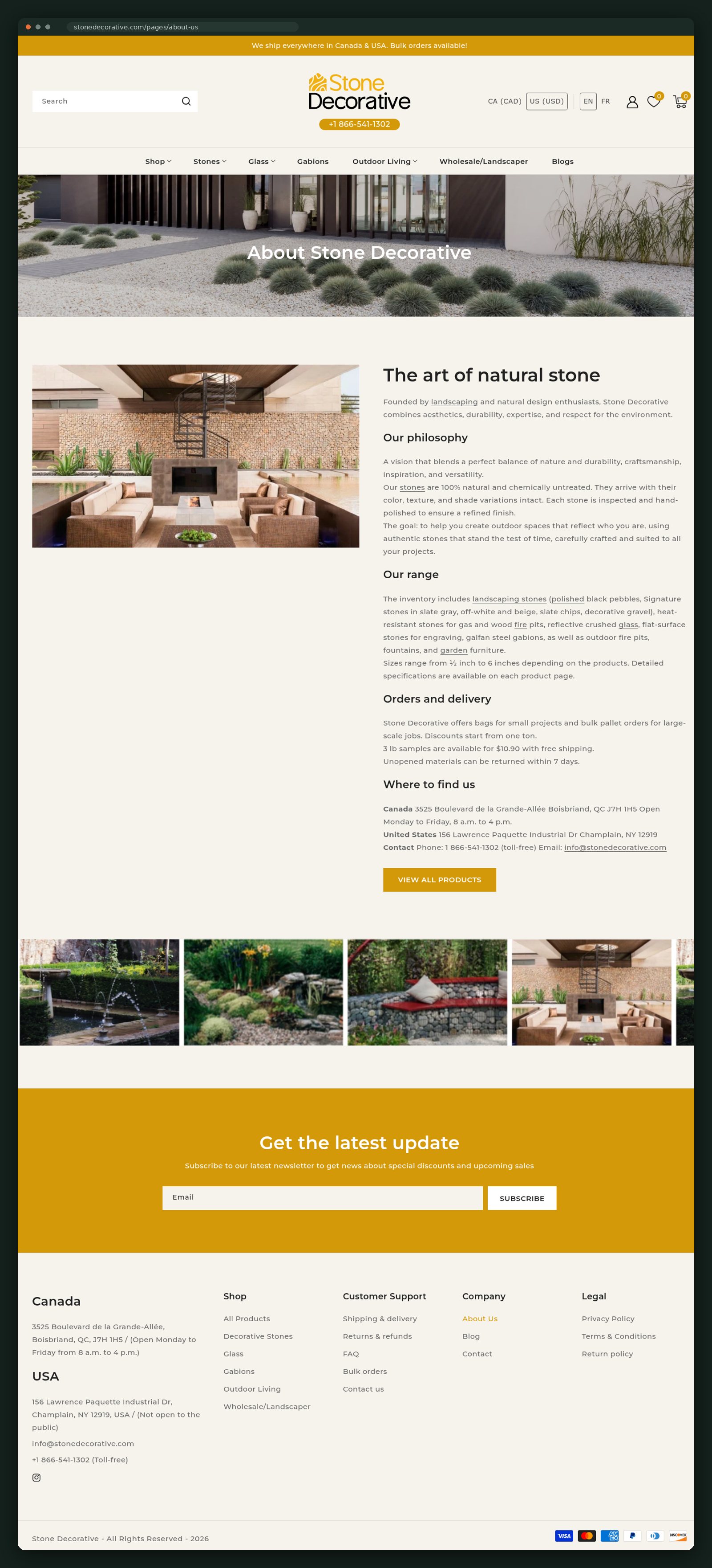 Stone Decorative website — screen 4
