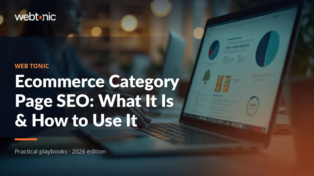 Editorial hero image for the Web Tonic article Ecommerce Category Page SEO: What It Is & How to Use It