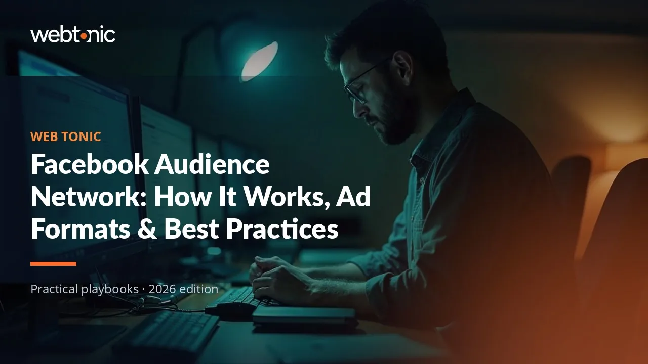 Editorial hero image for the Web Tonic article Facebook Audience Network: How It Works, Ad Formats & Best Practices