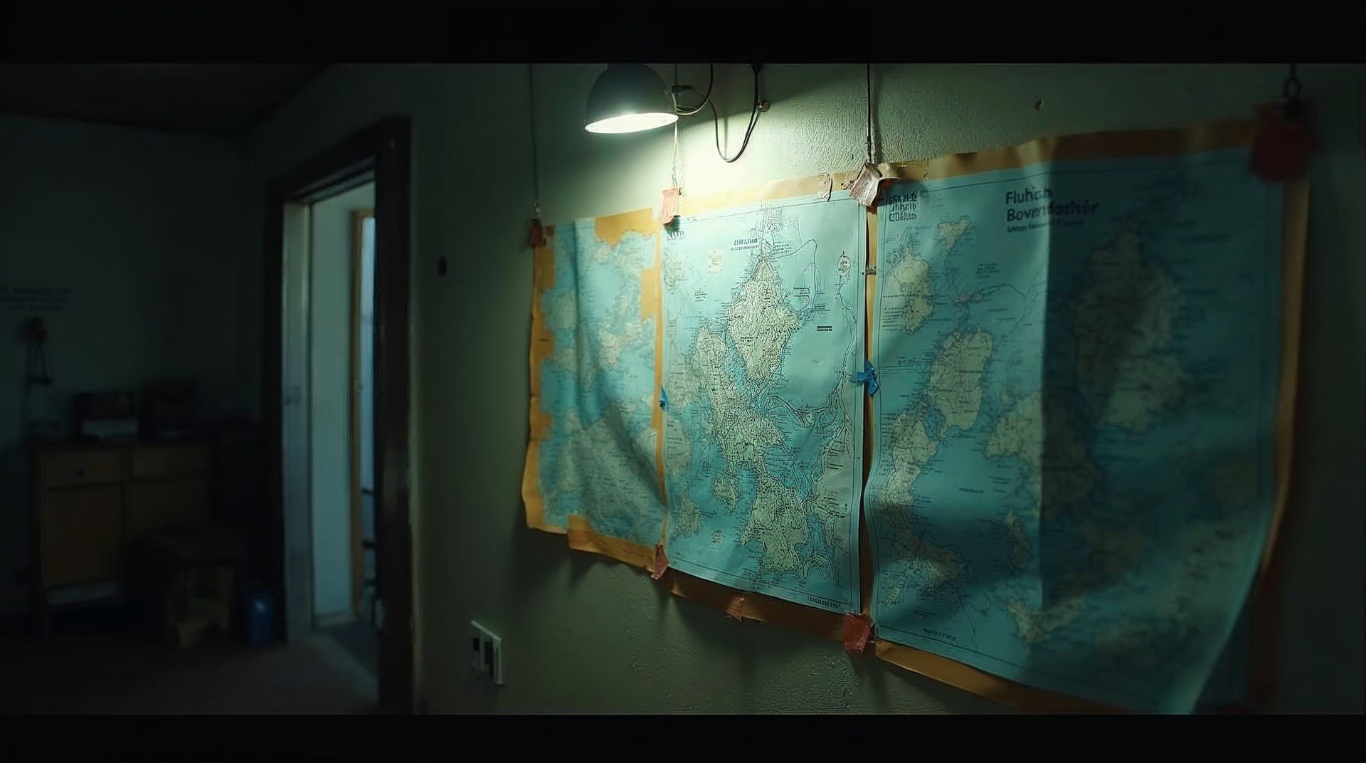 Route maps and site lists on the wall