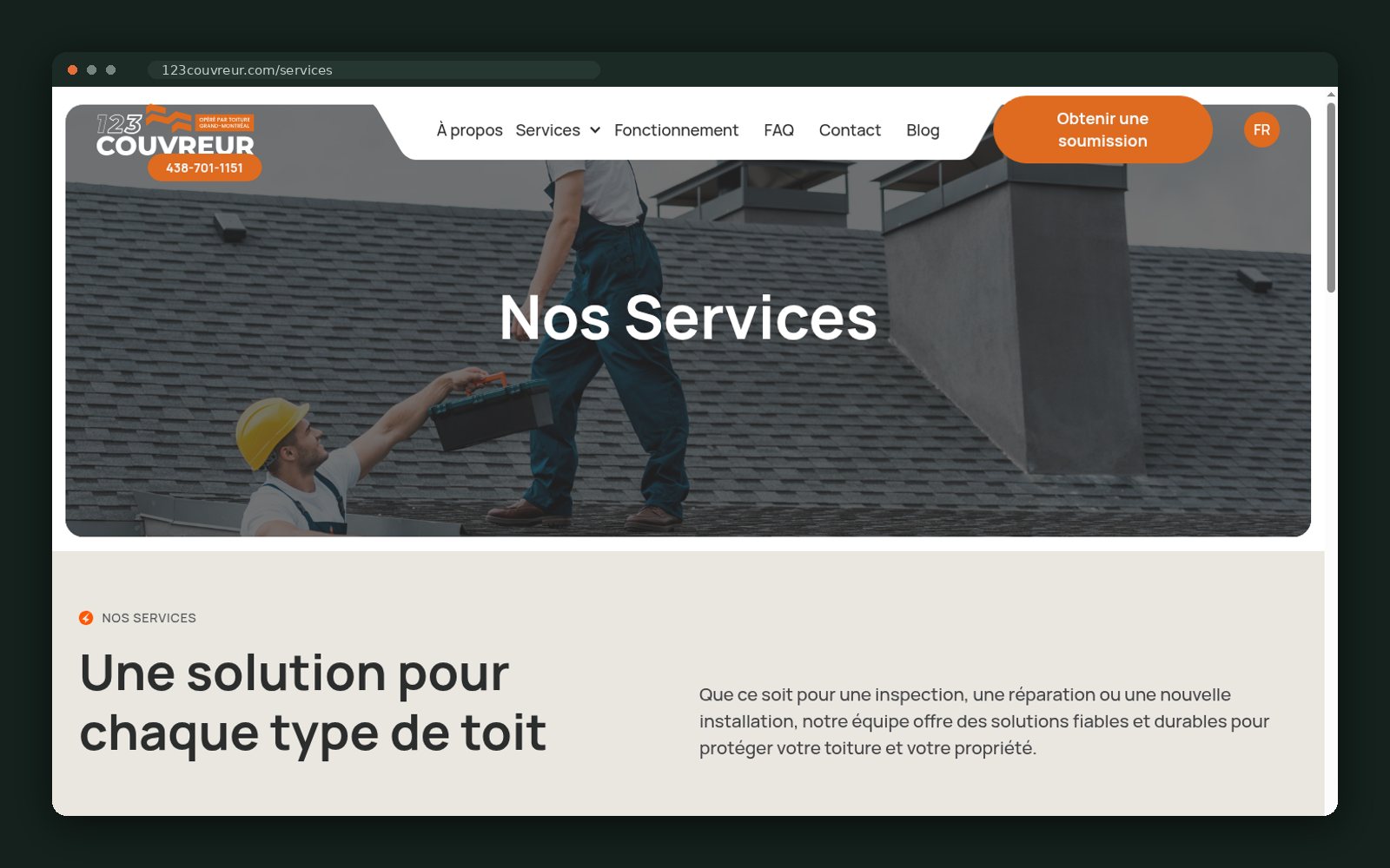 Services index page