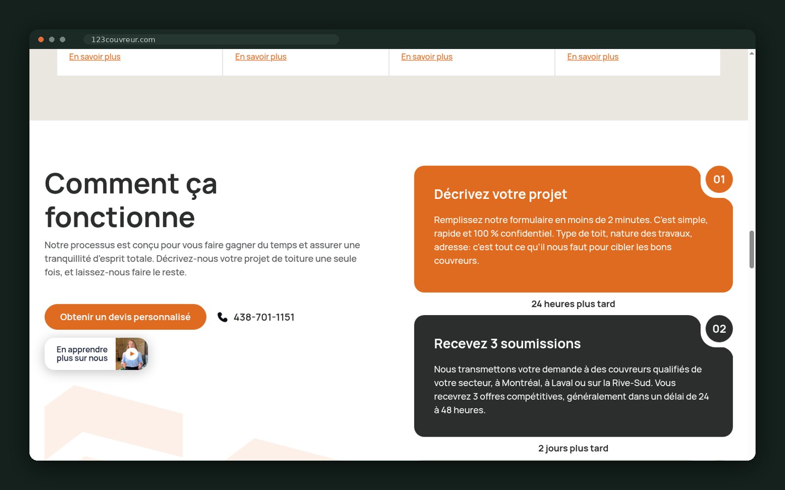 How it works — describe, receive three quotes, choose