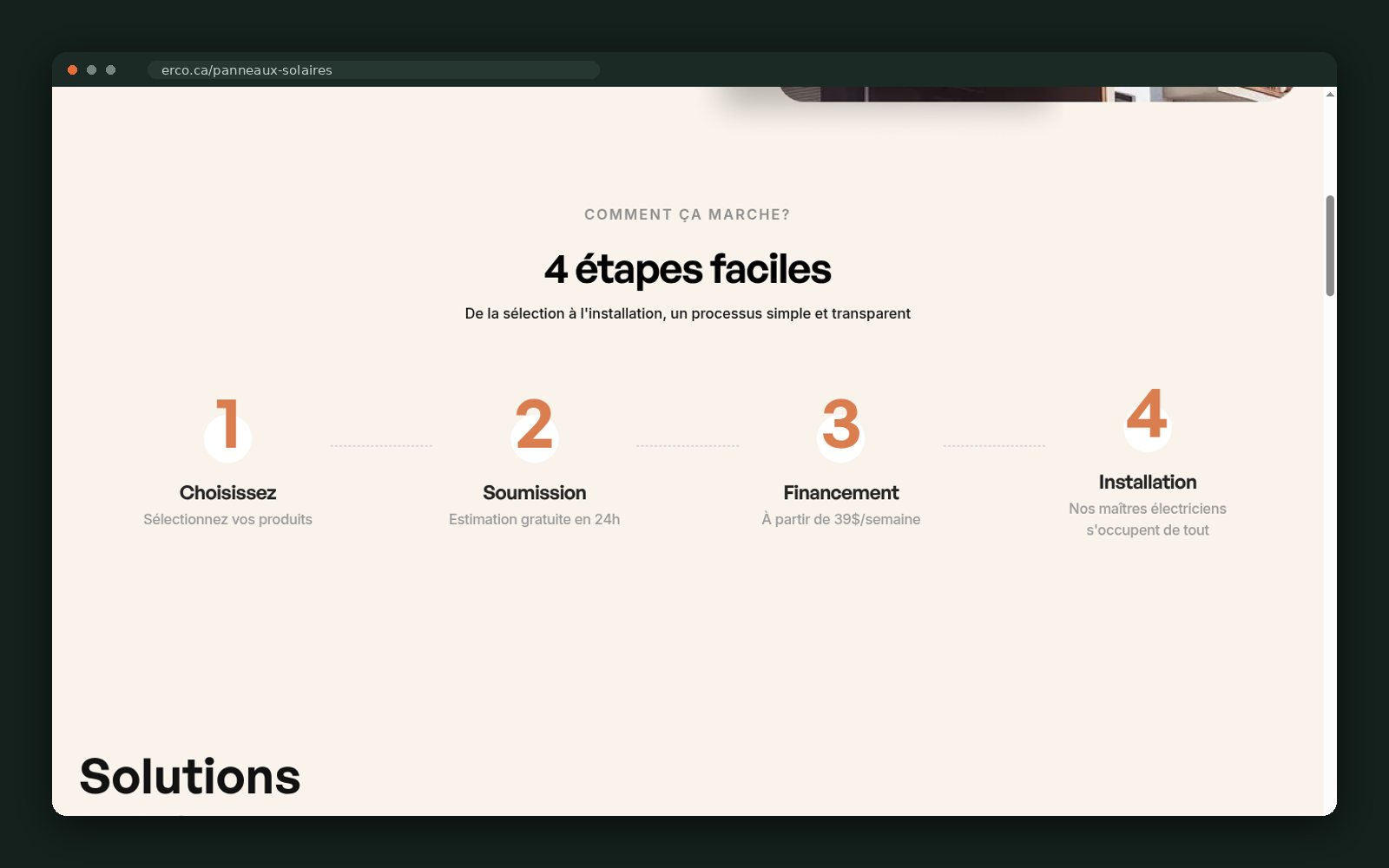 Four-step process, from selection to install