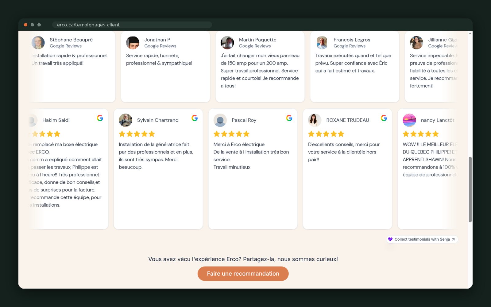 Verified Google review wall