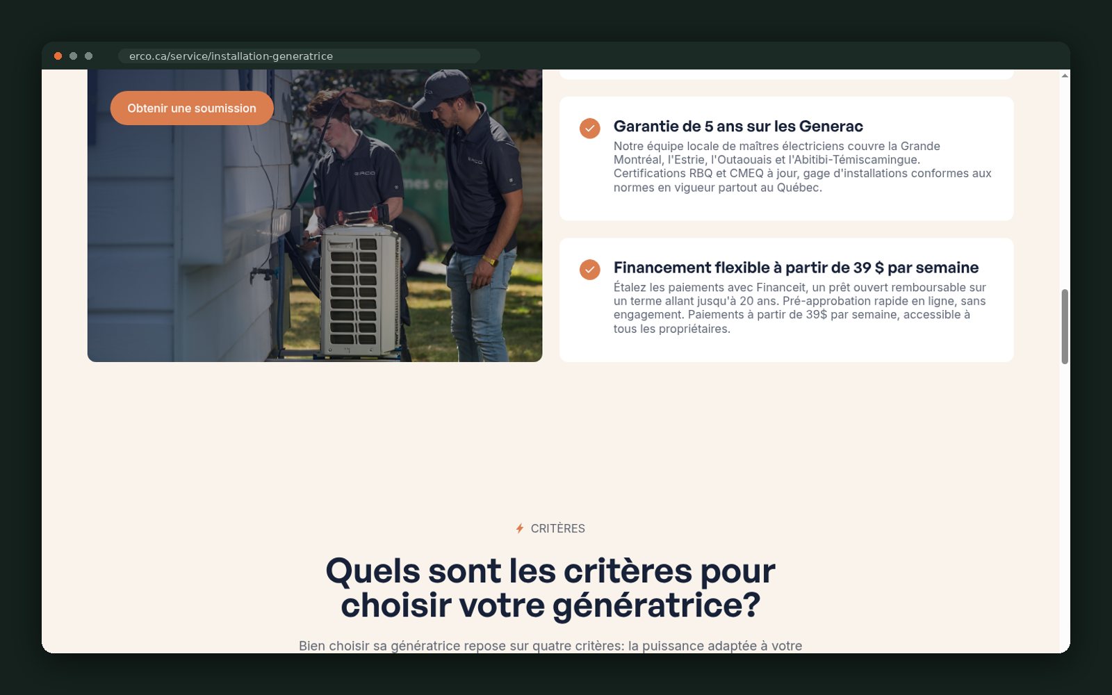 Selection criteria and generator FAQ