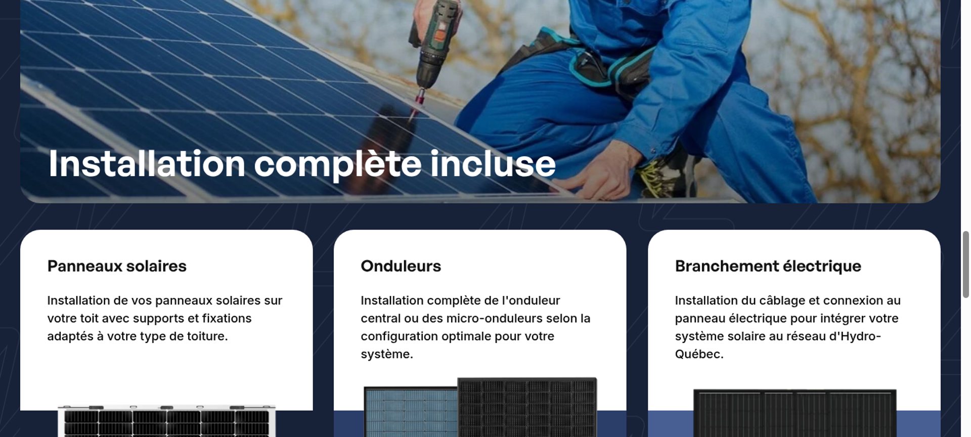 ERCO certified electrician installing a solar array
