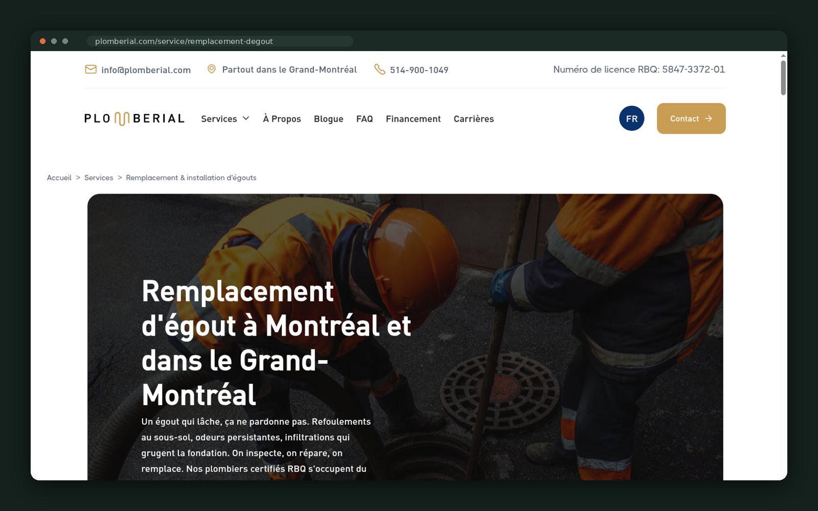 Sewer replacement page