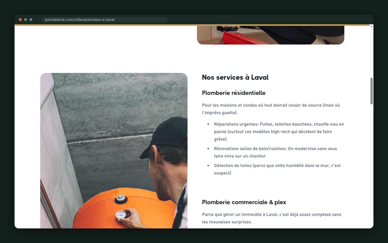 Laval city page — residential and commercial