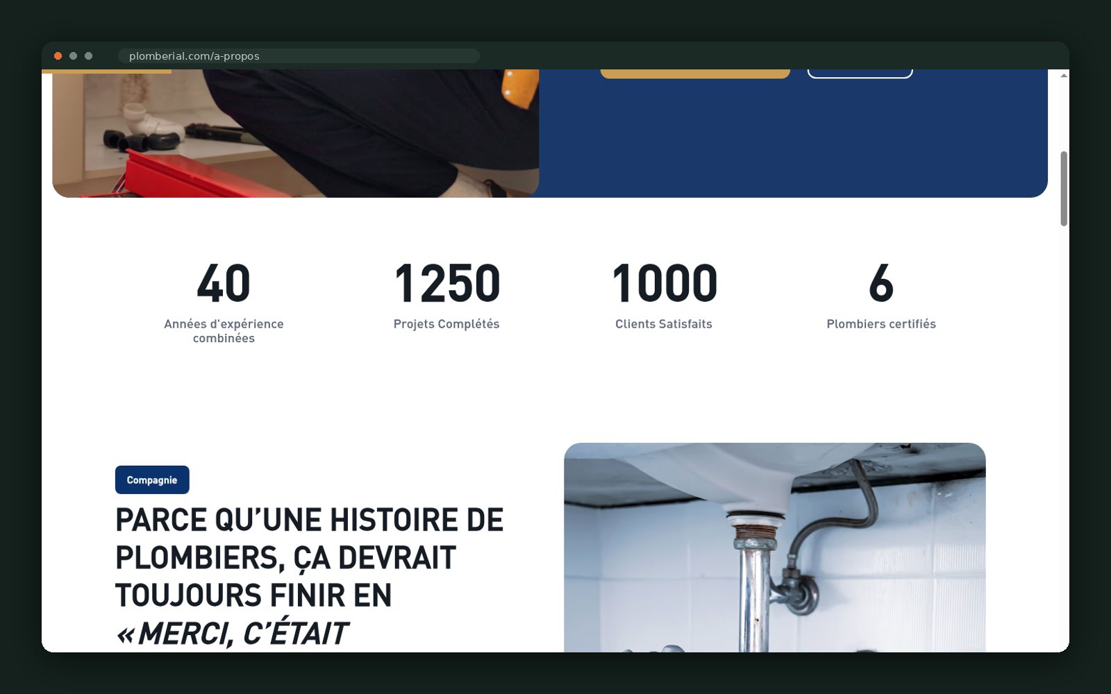 40 combined years, 1,250 projects, 6 certified plumbers